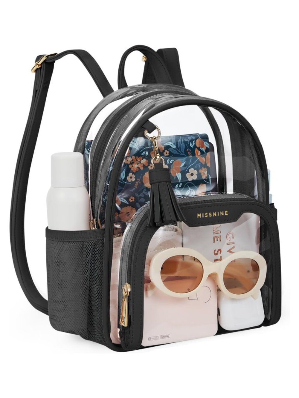 Mini Clear Backpack PVC Water Resistant Anti-Theft for Stadium Concert
